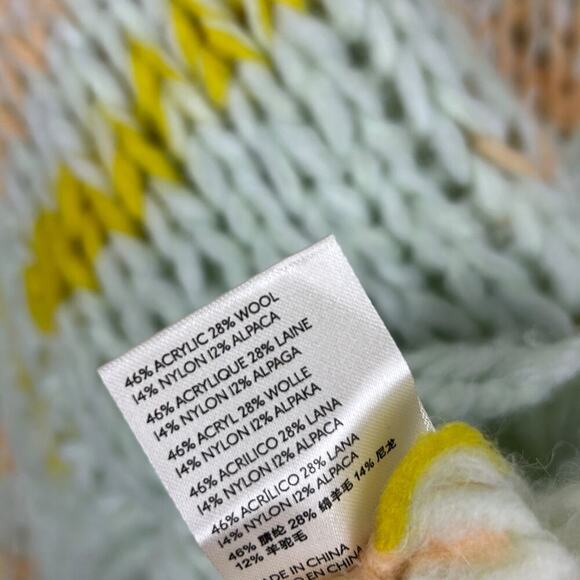 Anthropologie Jojo Multicolored Chunky Knit Oversized Wool Blend Sweater XS - Picture 9 of 9